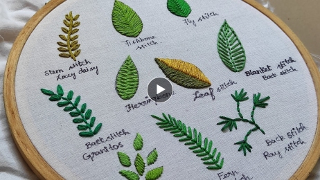 Hand Embroidery Basics for Beginners - 10 Different Leaves Ideas