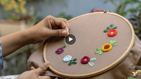 Woven Spider Wheel Flowers - Hand Embroidery Ideas