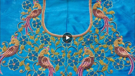 Hand embroidery ideas for pattu pavadai