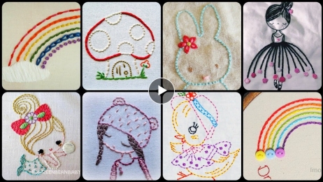 Super Easy Basic Hand Embroidery Patterns For Kids Casual Frocks