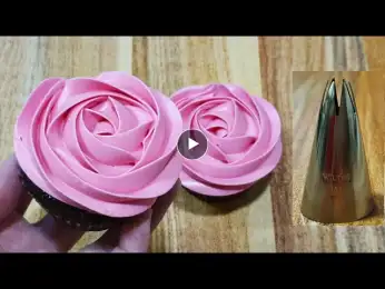 How to Make a Rosette Cupcake / How to Make a Rose Swirl using 1M Wilton Tip