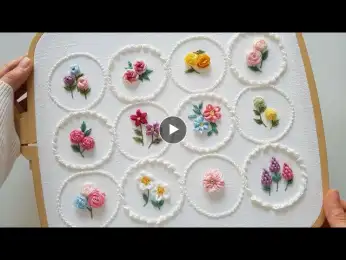 12 flower embroidery