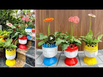 Beautify the garden with discarded plastic bottles, tell you how to make simple pots