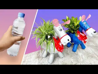 Your garden becomes lively with adorable animals made from plastic bottles