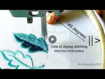How to Embroidering leaves in different ways | Machine embroidery industrial zigzag machine
