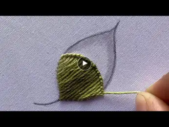 Awesome leaf hand embroidery design|hand embroidery design|how to start embroidery|kadhai
