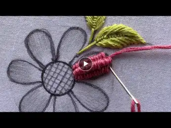 Awesome flower hand embroidery design|how to start hand embroidery|hand embroidery design