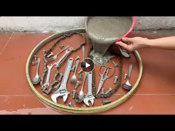 Recycled Metal Materials And Cement . How To Make Metal Coffee Table And Flower Pots.