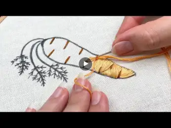 Easy Trick For Beginners! 3D Carrot Embroidery: Gift For Earth Day /Embroidery for Beginners Flowers