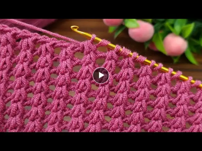 Wonderful cherry color * Super Easy Tunisian Crochet Baby Blanket For Beginners online Tutorial *
