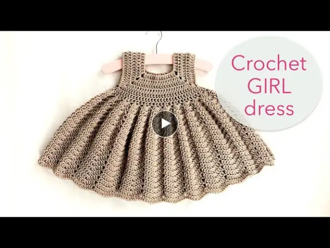 Crochet girl dress Emma | size: app. 1.5 to 2 years | easy beginner crochet | how to crochet