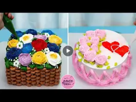 Beautiful Flower Cake Pattern | Most Satisfying Rose Cake Decorating Tutorials Like a Pro