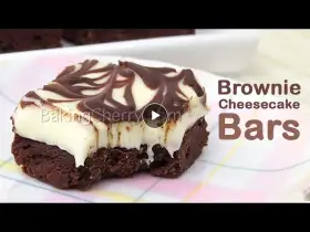 BROWNIE CHEESECAKE BARS (2-Ingredient Frosting) Recipe! So Yummy and Tasty Dessert | Baking Cherry