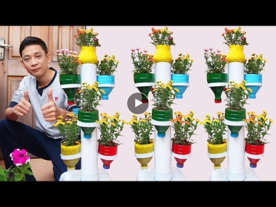 Amazing Plastic Bottle Tower Pots, DIY Plastic Bottle Garden Ideas for Home