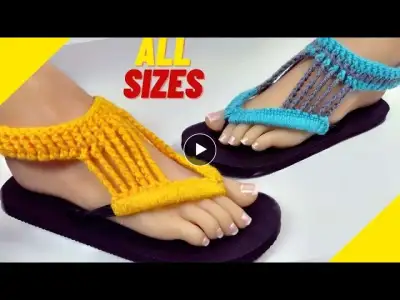 QUICK 5-Row Crochet Sandals With Flip Flop Soles
