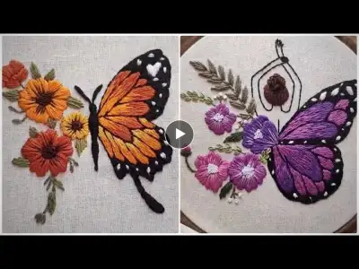 2 Butterfly Embroidery Pattern || Embroidery for Beginners || Let’s Explore