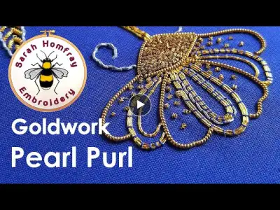 How to use Pearl Purl. Goldwork embroidery for beginners. Flosstube video tutorial.