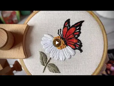 Butterfly embroidery tutorial || Embroidery for beginners || Let’s Explore