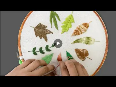 How to embroider leaves 10 ways - Easiest leaf stitch tutorial