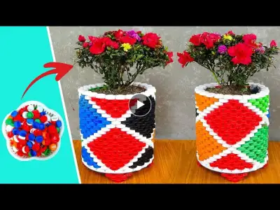 DIY How To Make Beautiful Plant Pots From Plastic Bottle Cap, Amazing Garden Ideas