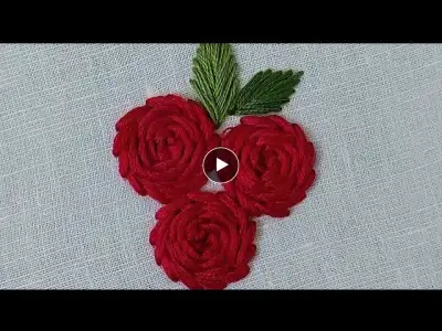 Easy flower embroidery - #basicstitches #craft #beginners #hoopart #handembroidery #diy